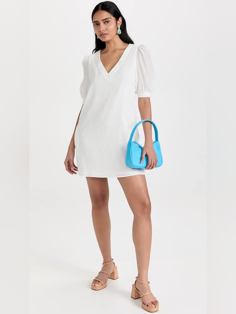 BB Dakota Puff Sleeve Gauze Mini Dress